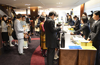 Reception desk for the Araki Cup Handicap Tournaments.