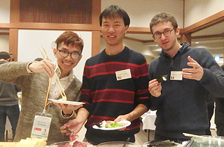 Players enjoying meals