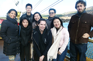 Commemorative photo on a ferry