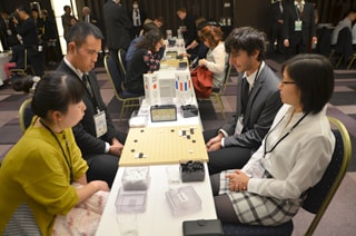 1回戦:フランス代表ゴック チャン カオ バルトヴァ・アントワーヌ フェネクペアと日本(関東・甲信越)代表 宇根川万里江・瀧澤雄太ペア