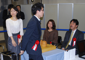 Narumi Osawa 4-dan , Yuta Iyama Meijin , Kaori Chinen 4-dan and Satoshi Kataoka 9-dan