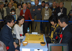 Narumi Osawa 4-dan , Yuta Iyama Meijin , Mika Yoshida 8-dan & Iso Ko 7-dan
