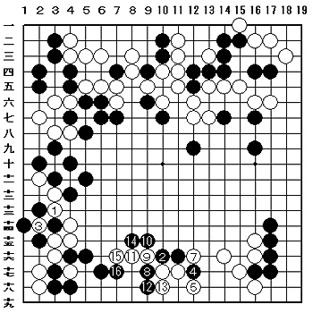 参考図、黒６コウ取る（３の右）白17同